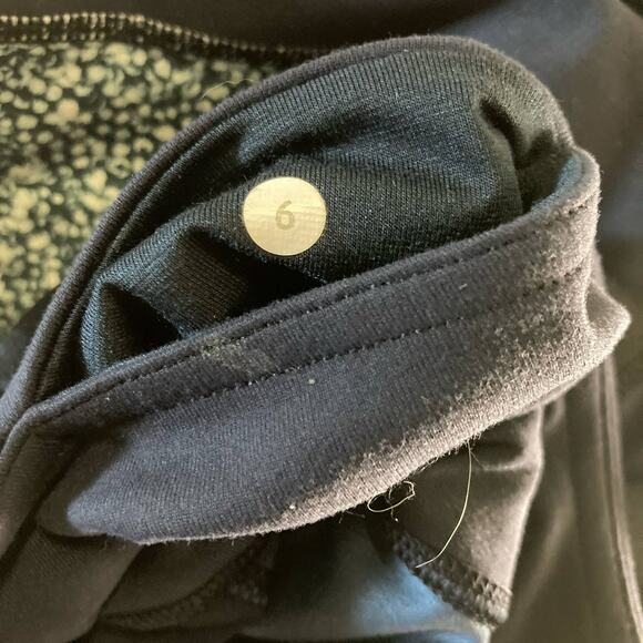 Lululemon Wunder Under Crop Blue Camo Pebble Inkwell Leggings size 6 - Picture 7 of 10
